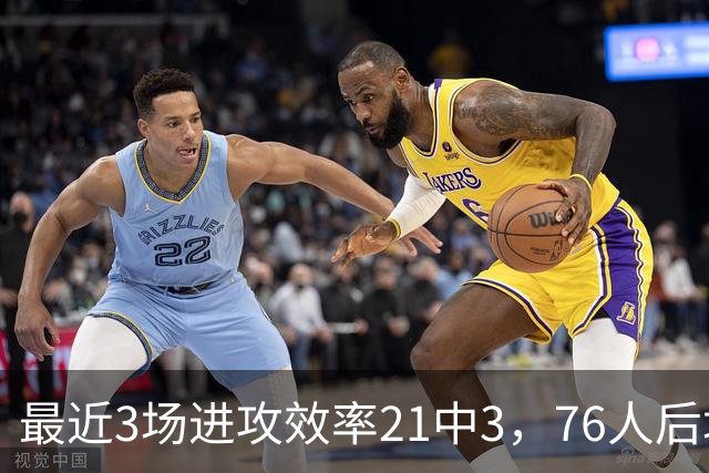 最近3场进攻效率21中3，76人后场大将的状态令人非常担心？
